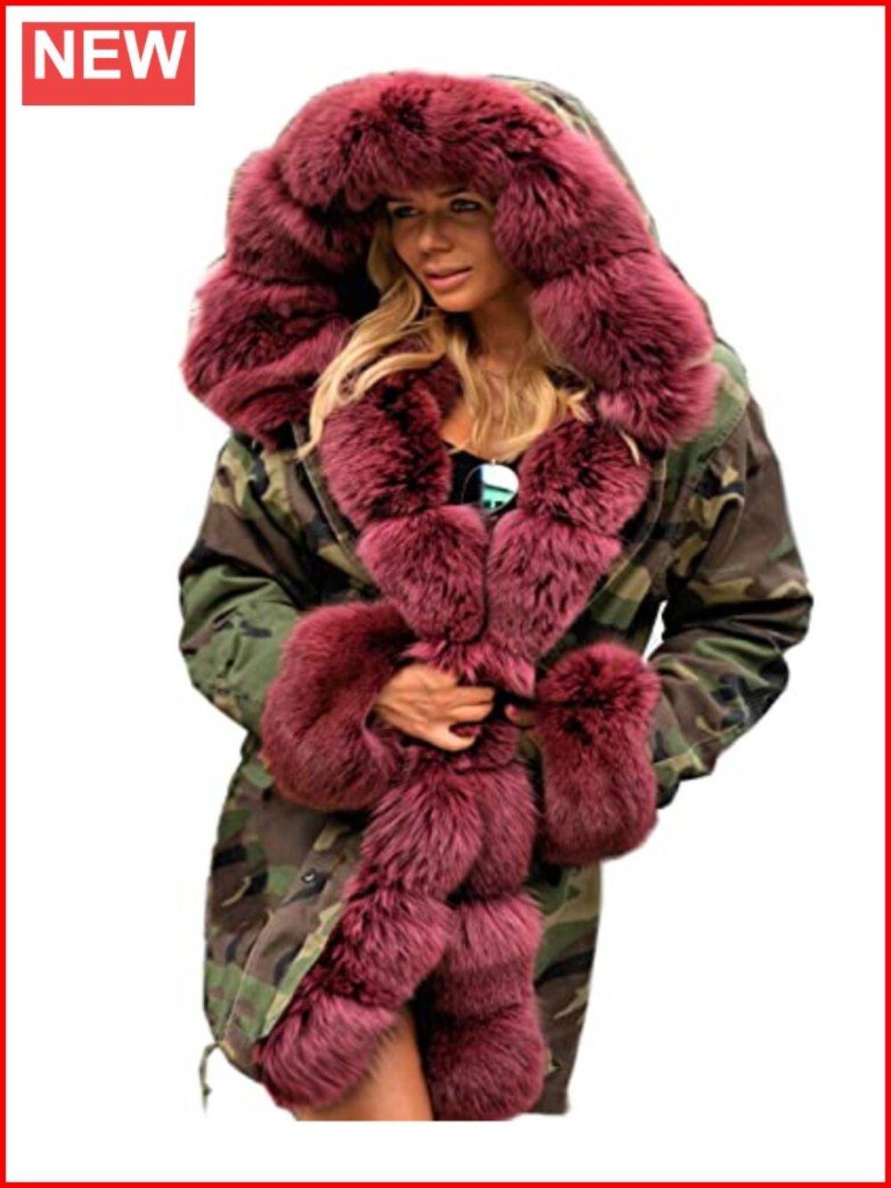 Women Thicken Warm Winter Coat Hooded Down Parka Faux Fur Lined Long Jacket